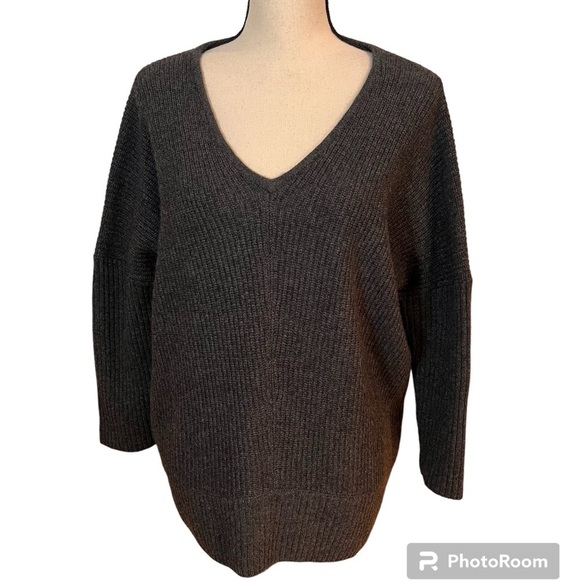 NWT QI New York Charcoal Pullover Cashmere Sweater Sz-S - Picture 1 of 9